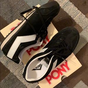 Black and White Pony Sneakers